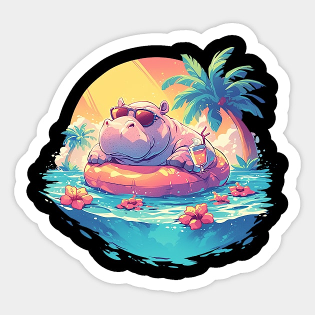 hippo Sticker by StevenBag